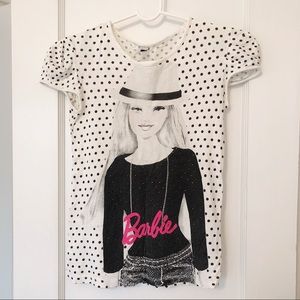 Zara Kids Barbie Polka Dot White T-shirt